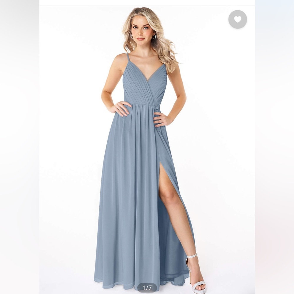 Azazie bridesmaid dress dusty blue
